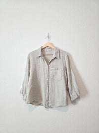 Zara Button Up Linen Shirt (M)