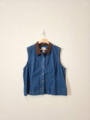 Vintage Denim Button Up Vest (XL)