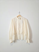 NEW Floral Embroidered Cotton Blouse (XL)