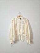 NEW Floral Embroidered Cotton Blouse (XL)