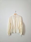 NEW Floral Embroidered Cotton Blouse (XL)