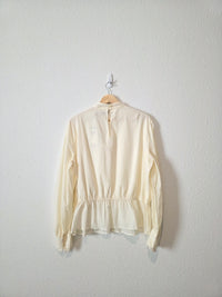 NEW Floral Embroidered Cotton Blouse (XL)