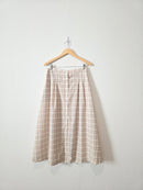 Vintage Neutral Gingham Midi Skirt (12)