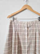 Vintage Neutral Gingham Midi Skirt (12)