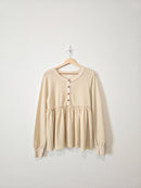 Waffle Knit Babydoll Top (L)