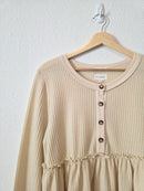 Waffle Knit Babydoll Top (L)