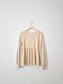 Waffle Knit Babydoll Top (L)