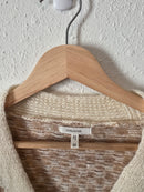 Neutral Checkered Striped Cardigan (M)