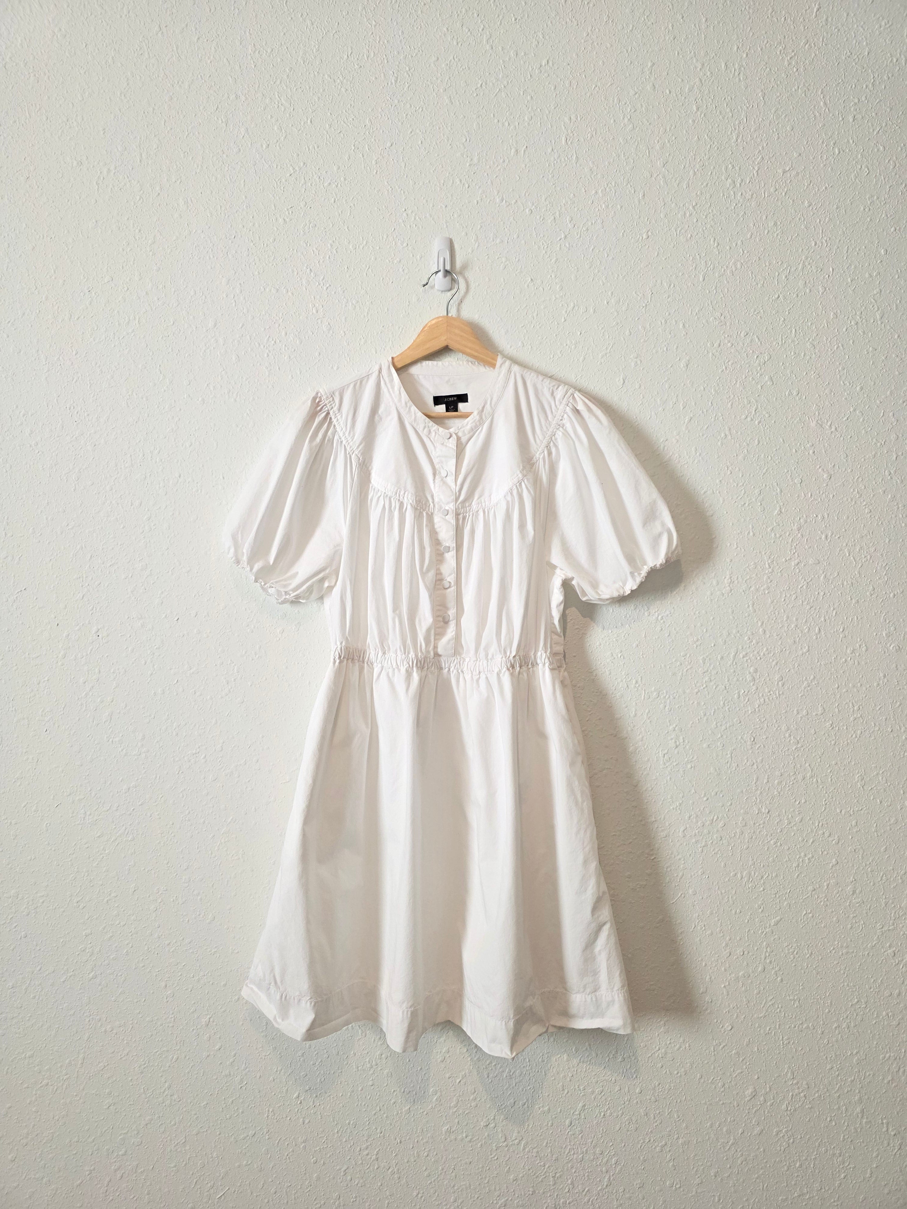 J.Crew White Puff Sleeve Dress (LP)