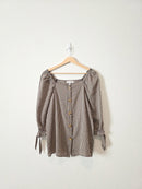 Hayden Gingham Puff Sleeve Blouse (S)