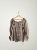 Hayden Gingham Puff Sleeve Blouse (S)