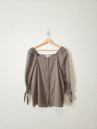 Hayden Gingham Puff Sleeve Blouse (S)