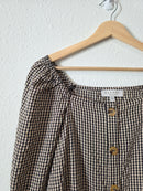 Hayden Gingham Puff Sleeve Blouse (S)