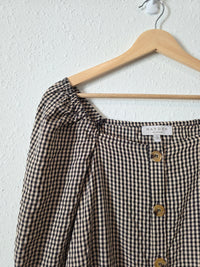 Hayden Gingham Puff Sleeve Blouse (S)
