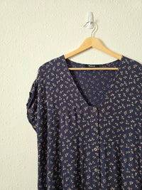 Madewell Navy Floral Midi Dress (L)