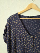 Madewell Navy Floral Midi Dress (L)