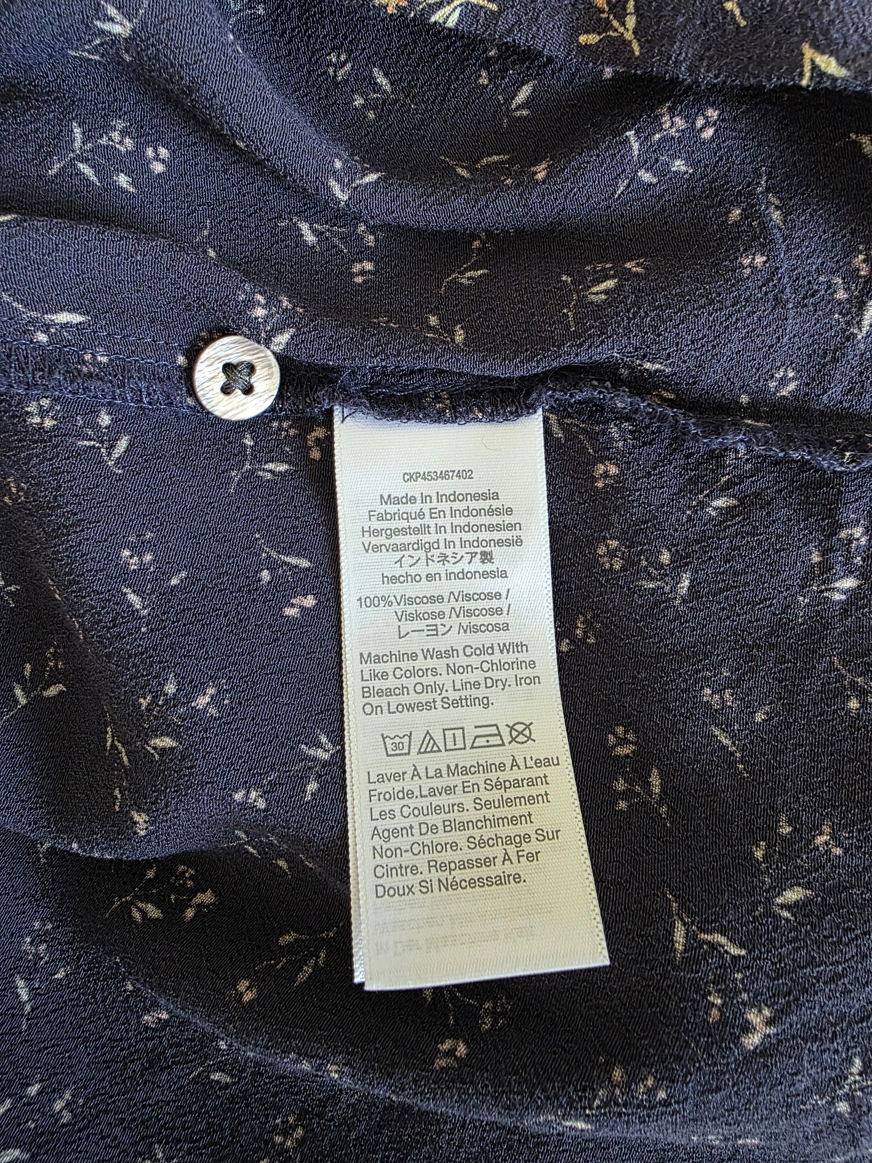 Madewell Navy Floral Midi Dress (L)
