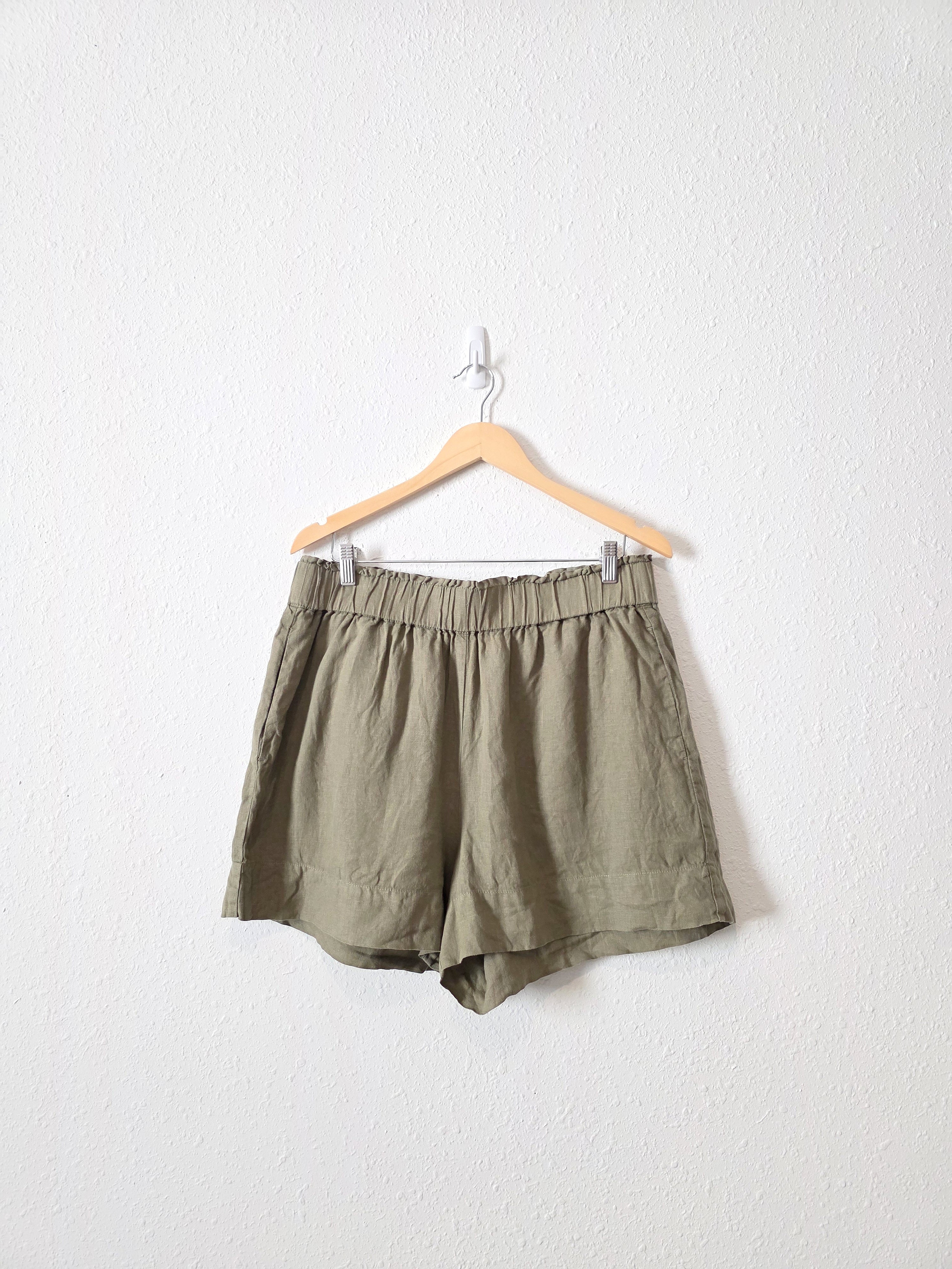 Lou & Grey Olive Linen Shorts (L)