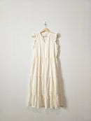 Cream Linen Blend Midi Dress (S)