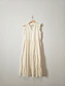 Cream Linen Blend Midi Dress (S)
