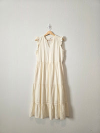Cream Linen Blend Midi Dress (S)