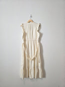 Cream Linen Blend Midi Dress (S)