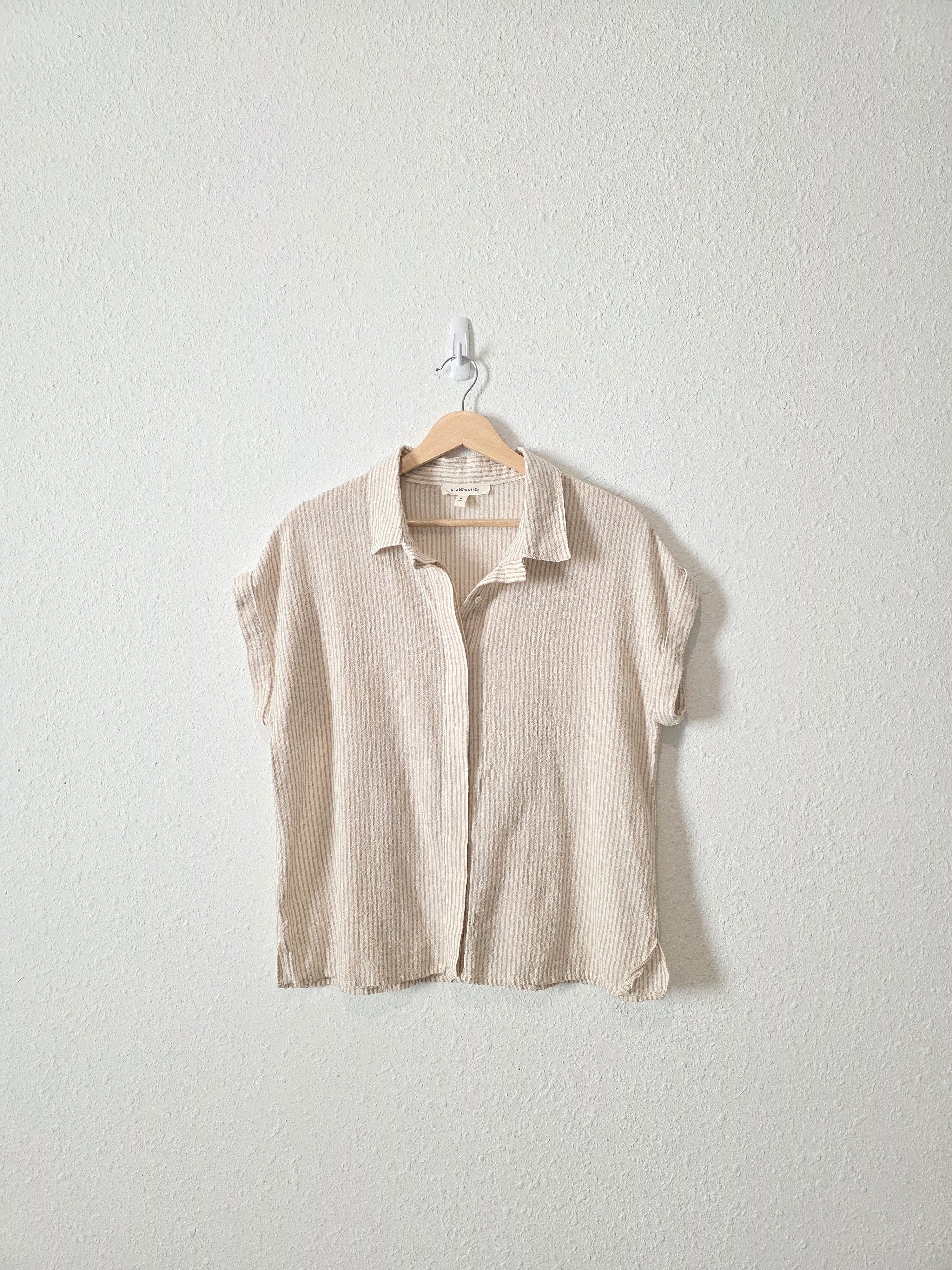 Grade & Gather Cotton Linen Button Up (M)