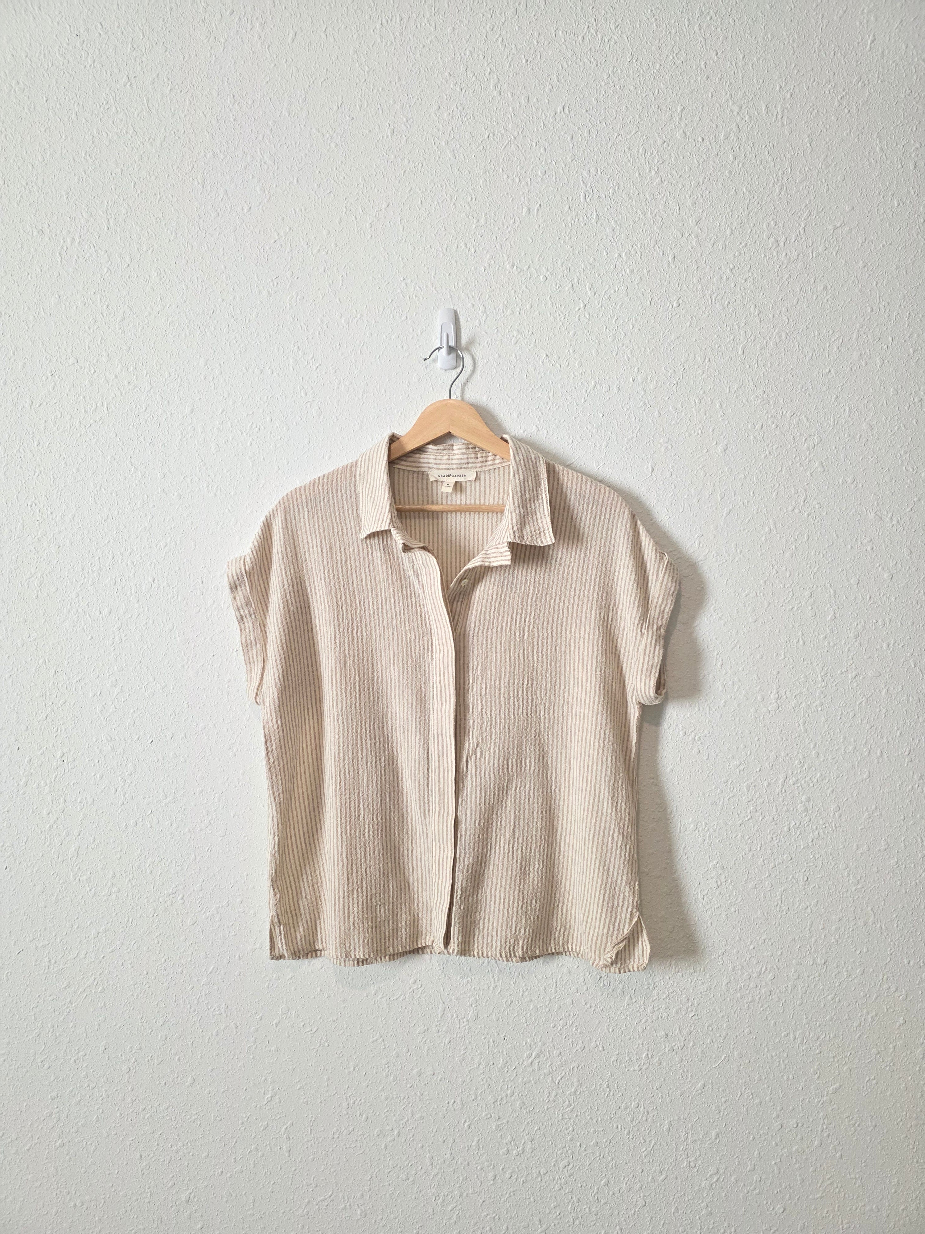 Grade & Gather Cotton Linen Button Up (M)