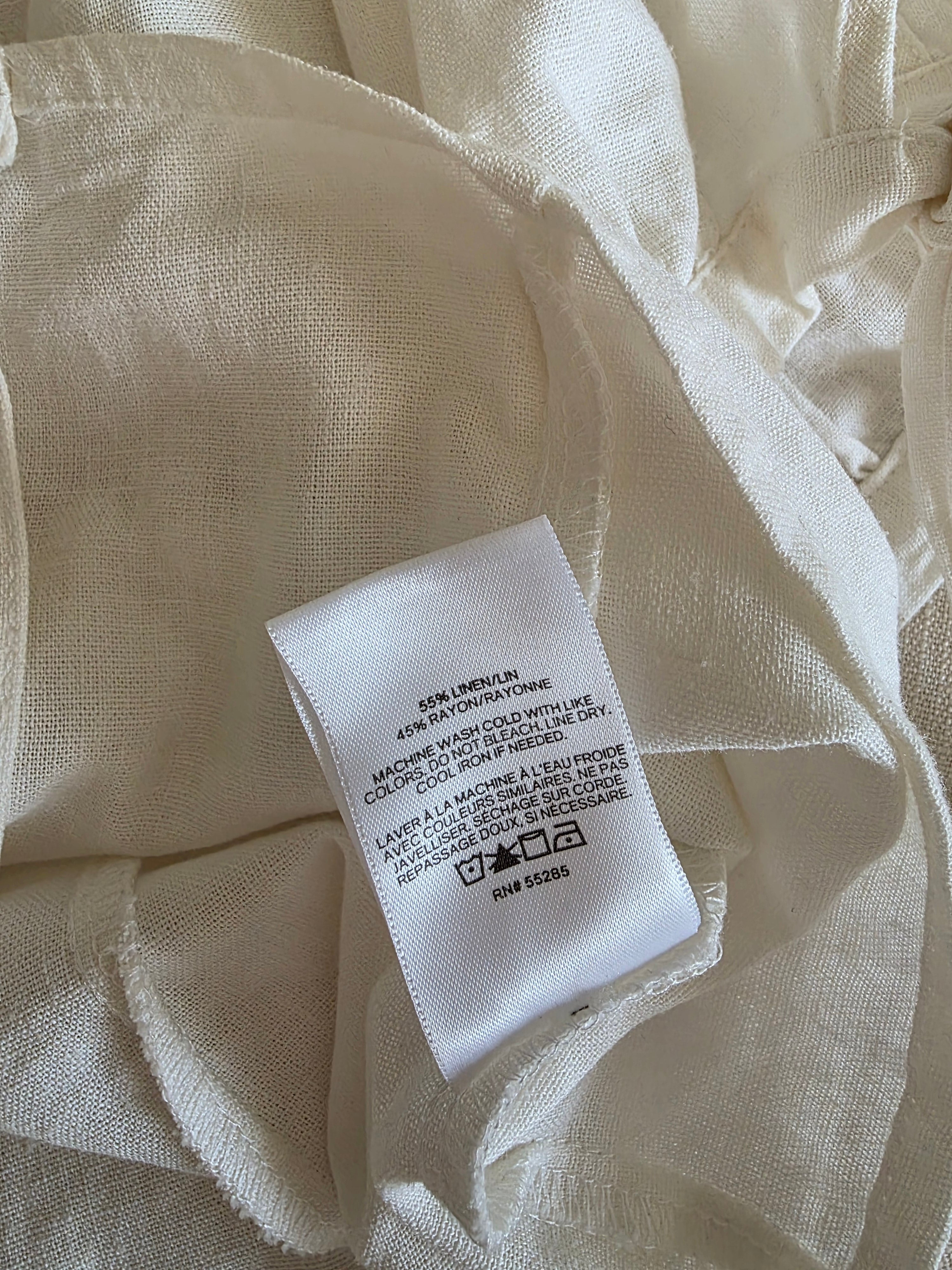 NEW Linen Blend Puff Sleeve Top (XL)