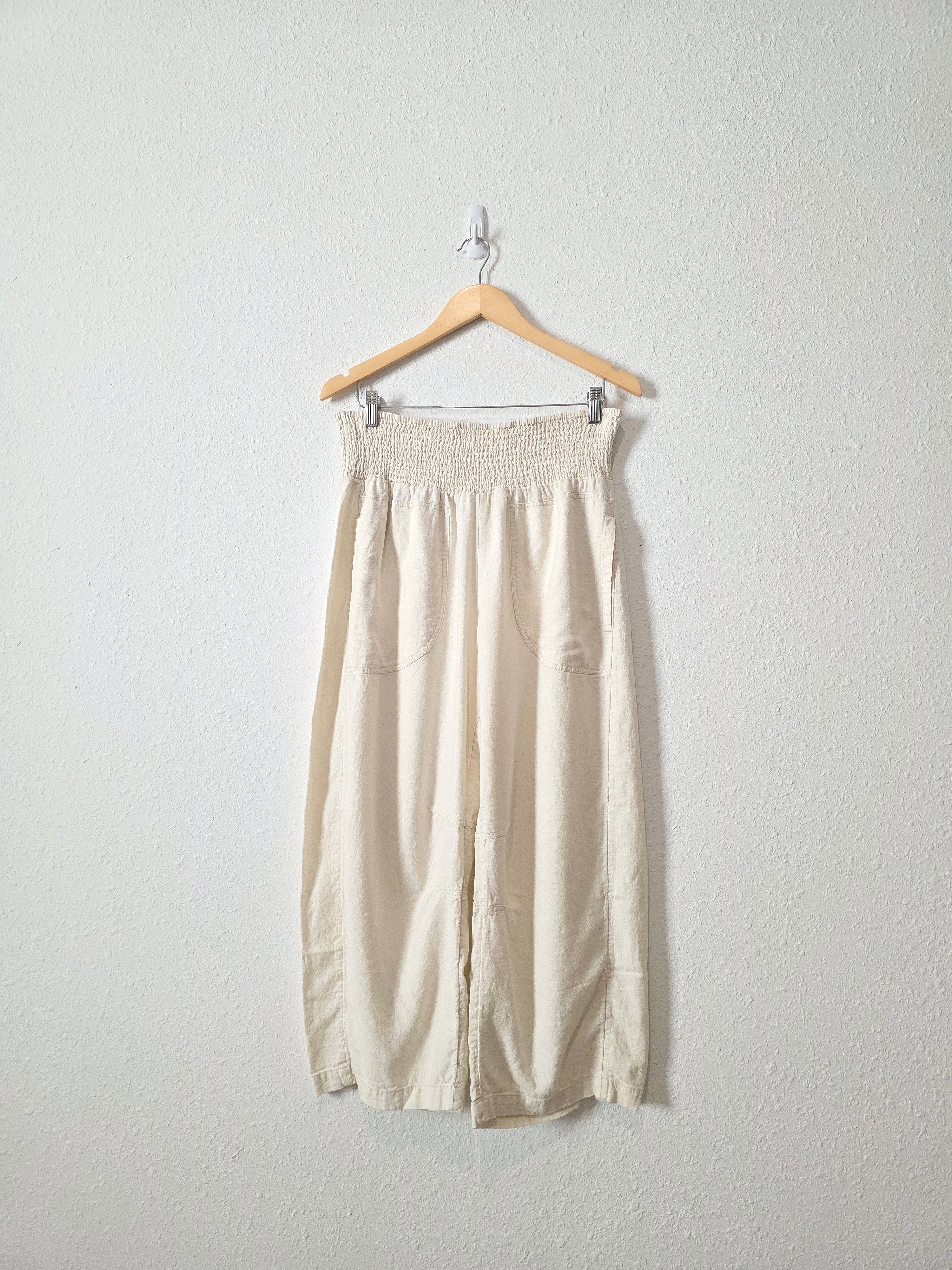 Anthropologie Linen Barrel Pants (M)