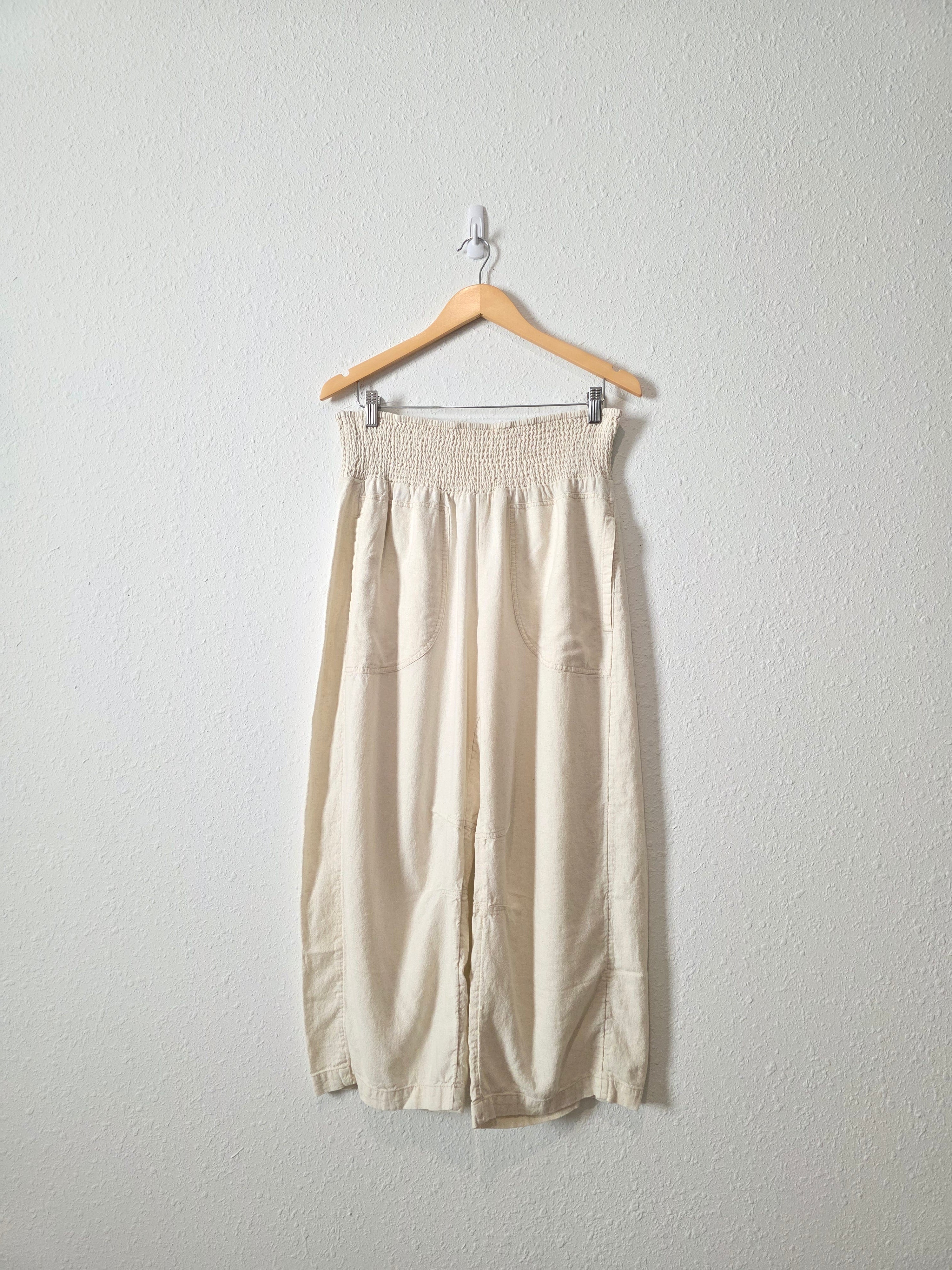 Anthropologie Linen Barrel Pants (M)