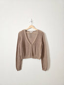 NEW Brown Crochet Knit Top (XS)