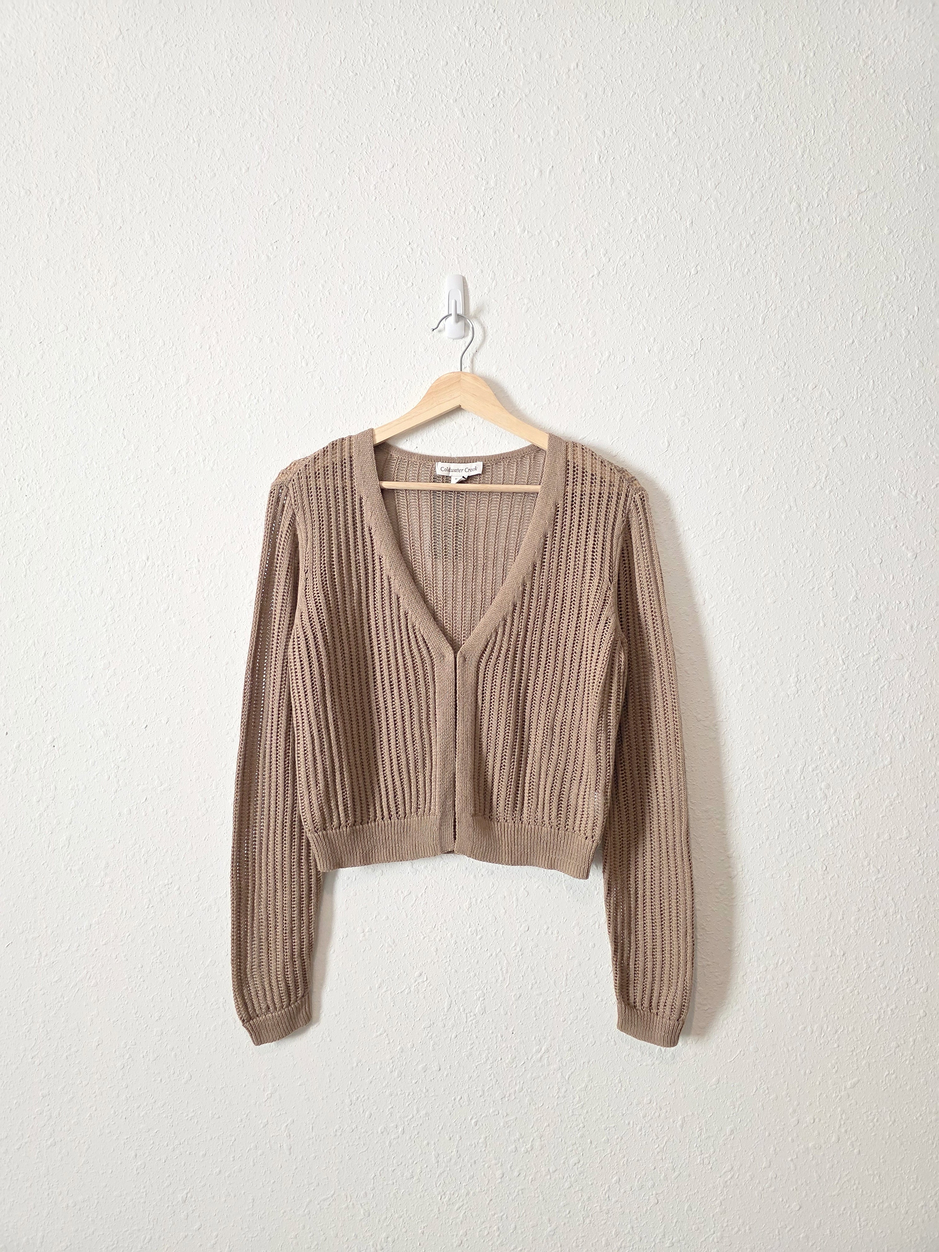 NEW Brown Crochet Knit Top (XS)