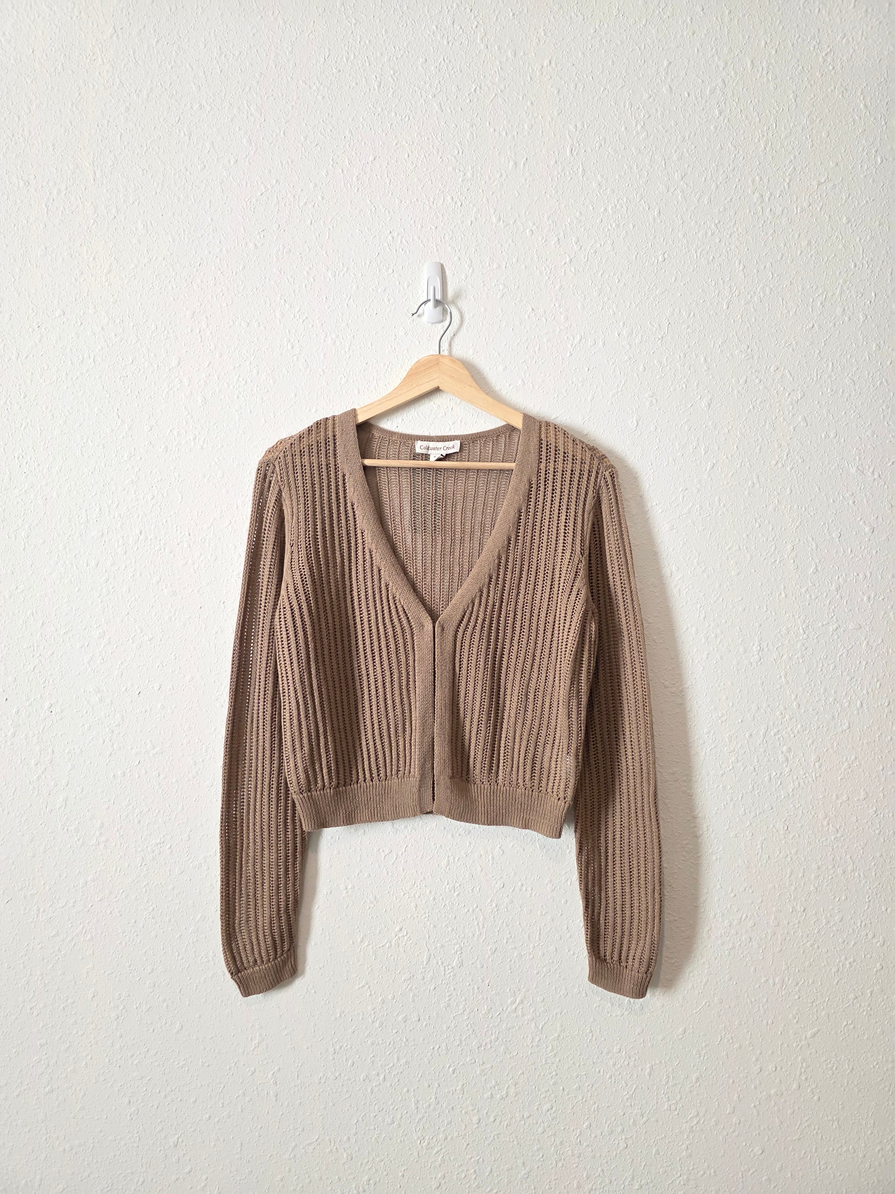 NEW Brown Crochet Knit Top (XS)