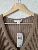 NEW Brown Crochet Knit Top (XS)