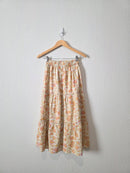 Floral Cotton Midi Skirt (S)