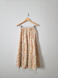 Floral Cotton Midi Skirt (S)