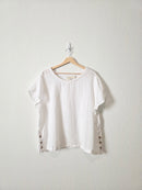 White Boxy Linen Tee (XL)