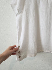 White Boxy Linen Tee (XL)