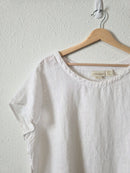 White Boxy Linen Tee (XL)