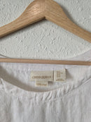 White Boxy Linen Tee (XL)