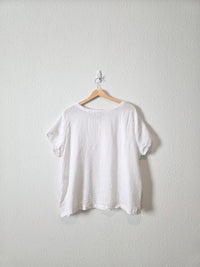 White Boxy Linen Tee (XL)