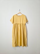 Yellow Linen Midi Dress (M)