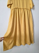 Yellow Linen Midi Dress (M)