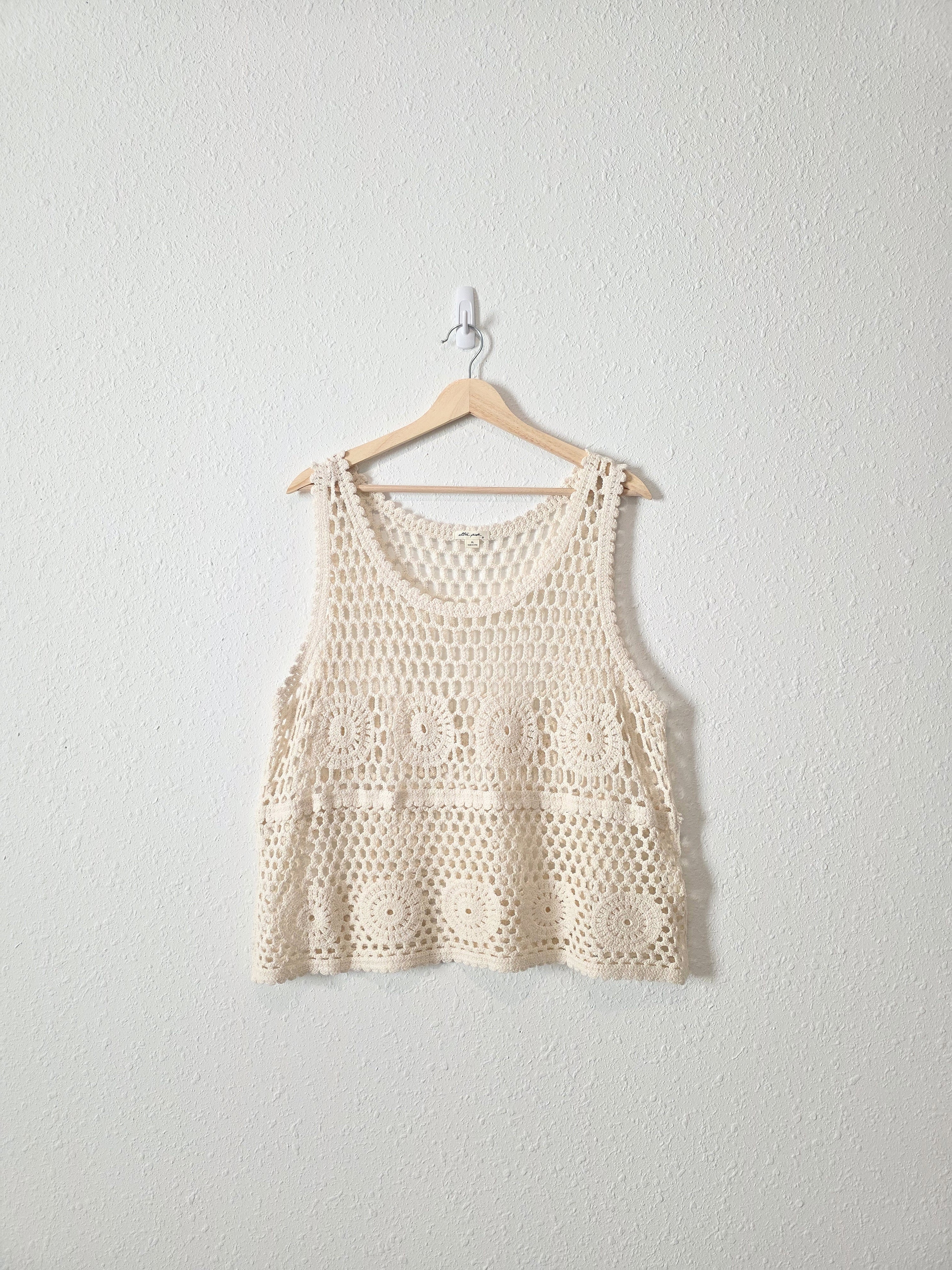 Crochet Knit Cotton Tank (XL)