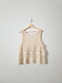 Crochet Knit Cotton Tank (XL)