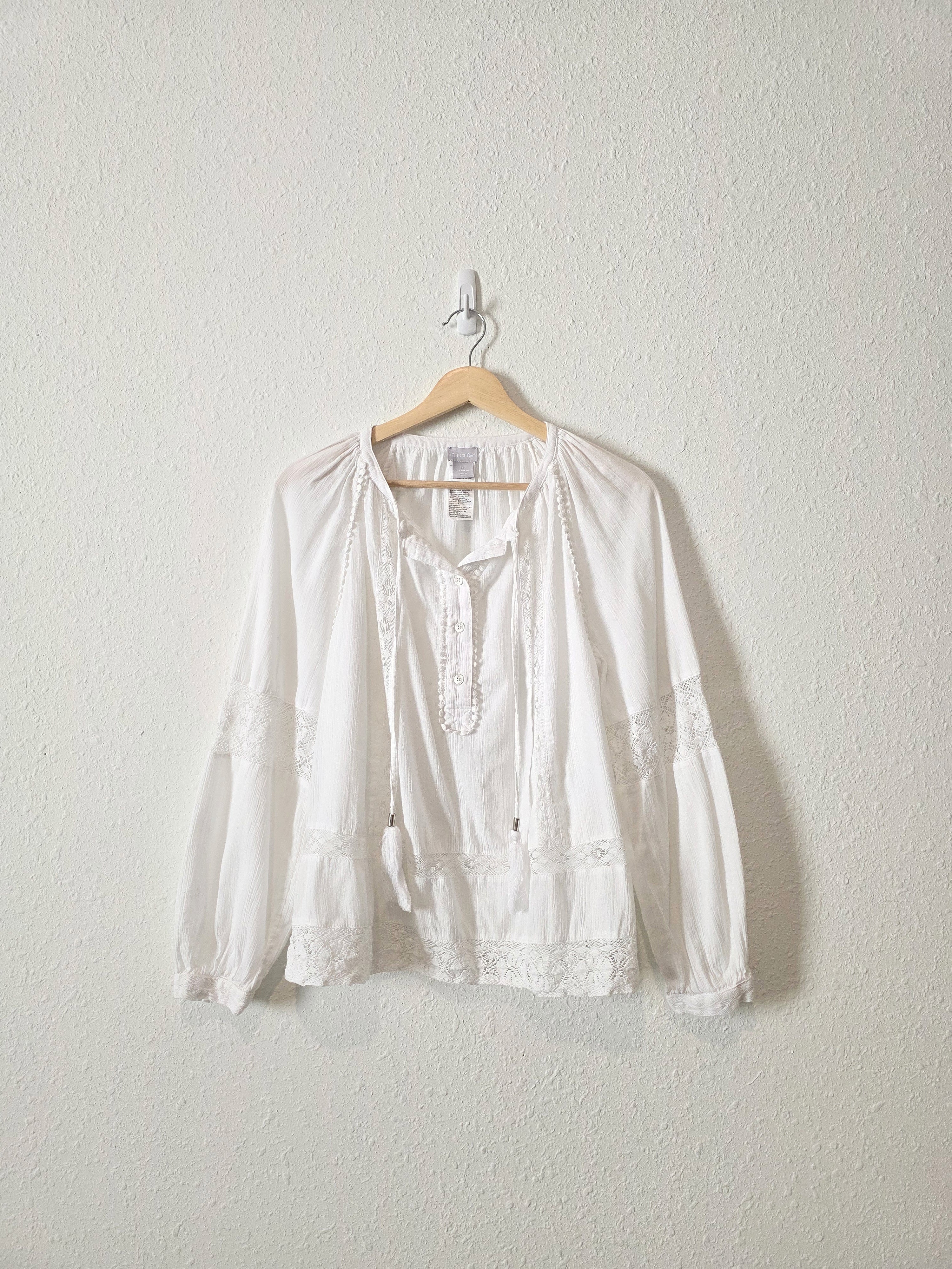 Floral Lace Cotton Blouse (S)