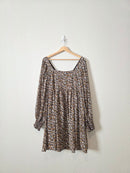 Floral Puff Sleeve Babydoll Dress (L)