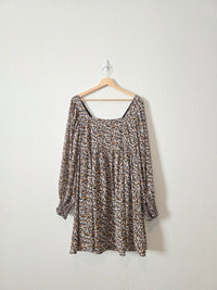 Floral Puff Sleeve Babydoll Dress (L)