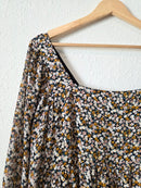 Floral Puff Sleeve Babydoll Dress (L)